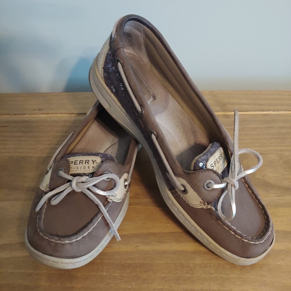 Sperry Top Sider Size 8 Grey Sequin